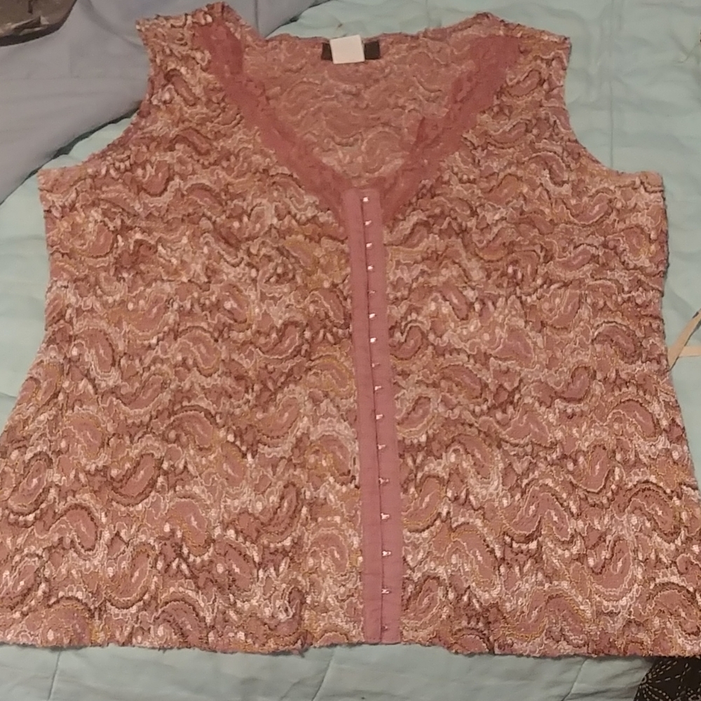 Pink lace corset style top
